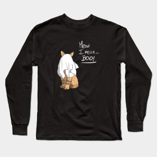 Cute cat ghost Long Sleeve T-Shirt